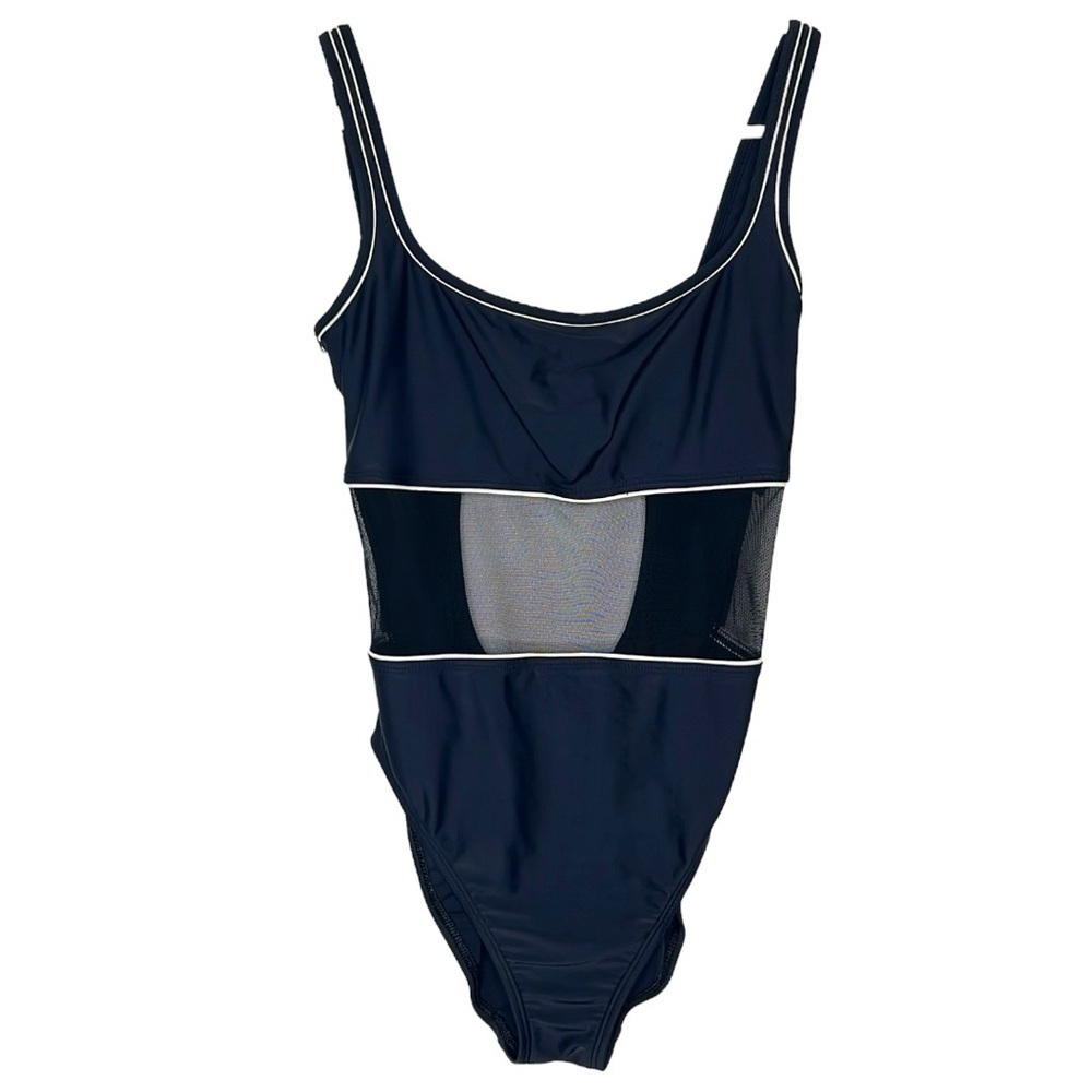 La Blanca Navy Mesh One Piece Swimsuit